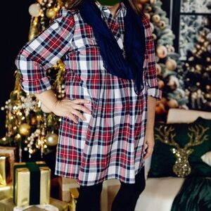 Vineyard Vines Pippa Poplin Tartan Plaid Dress w/pockets size large